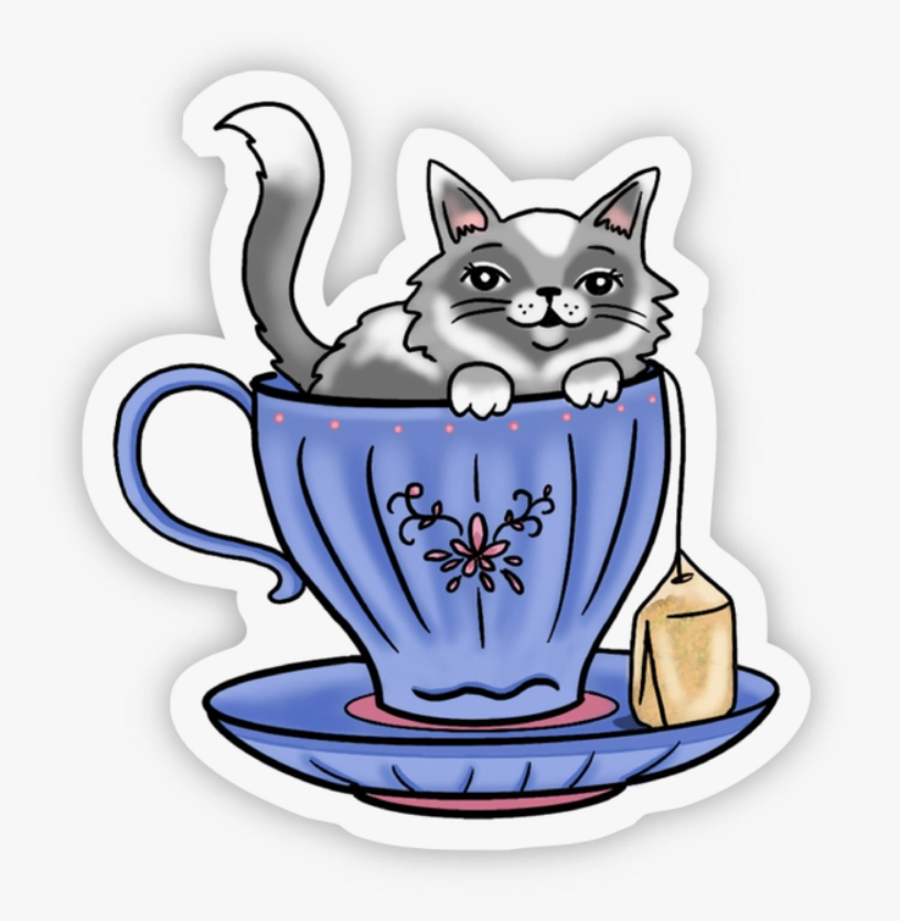 Cat Tea Sticker