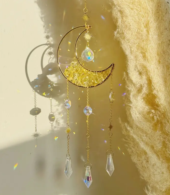 Citrine Crescent Prism Suncatcher