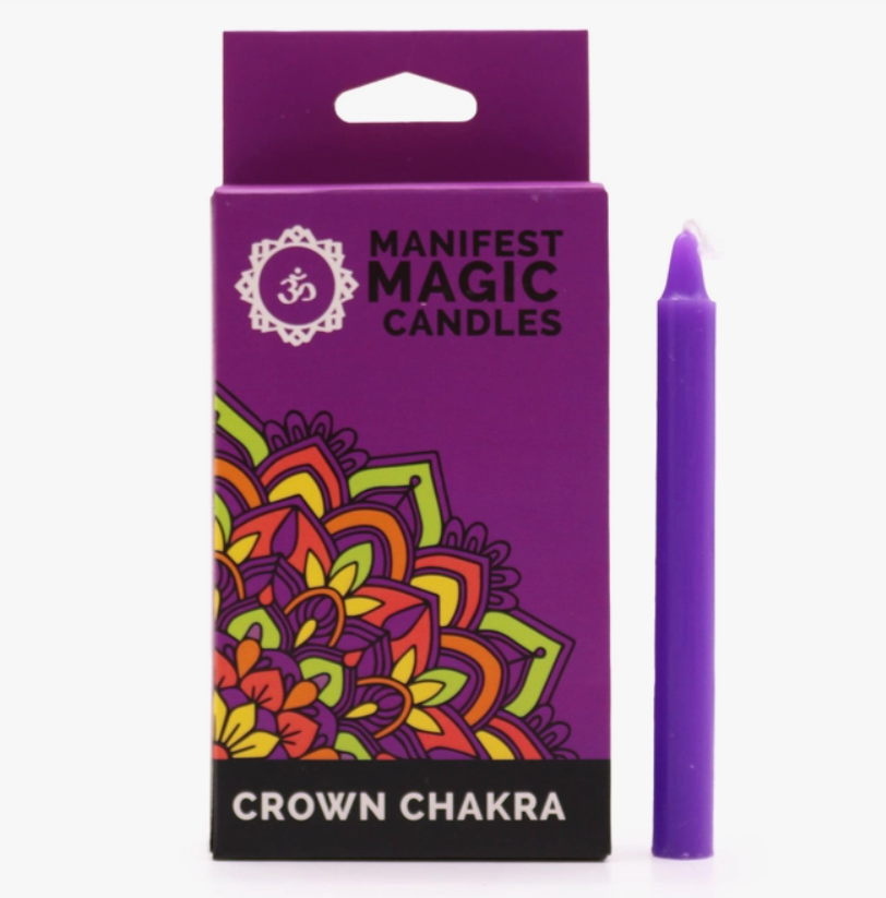 Crown Chakra Manifest Magic Goddess Spell Chime Candles -Small Taper