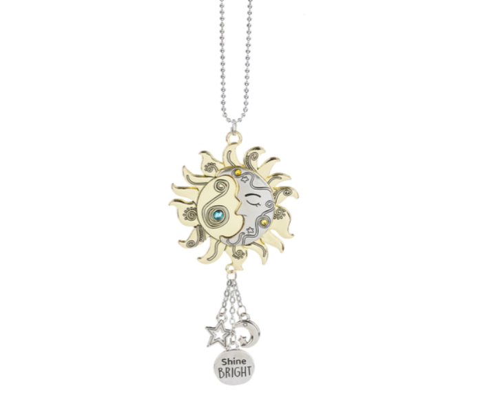 Sun & Moon w/ "Shine Bright" charm Car Charm