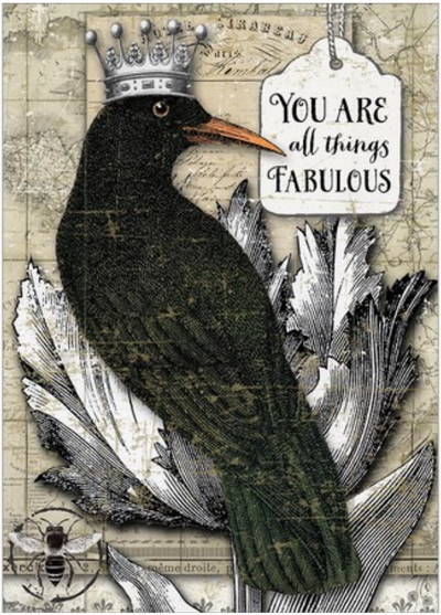 Fabulous Crow Birthday Card, Have a Fabulous Day! Happy Birthday Inside