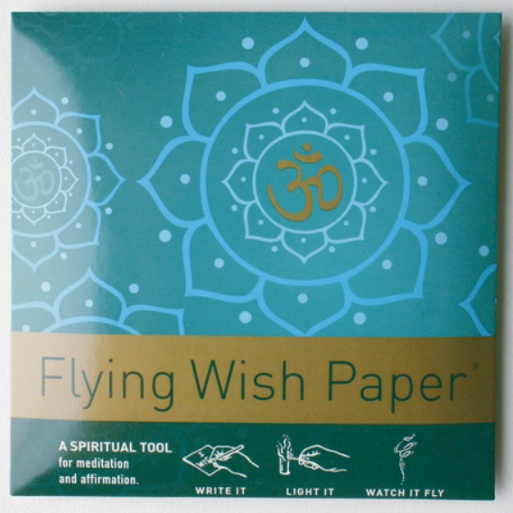 Golden Om Flying Wish Papers - Write it, Light it, Watch It Fly!