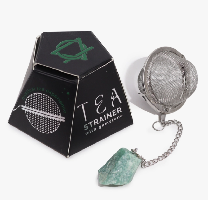 Green Aventurine Raw Crystal Tea Infuser