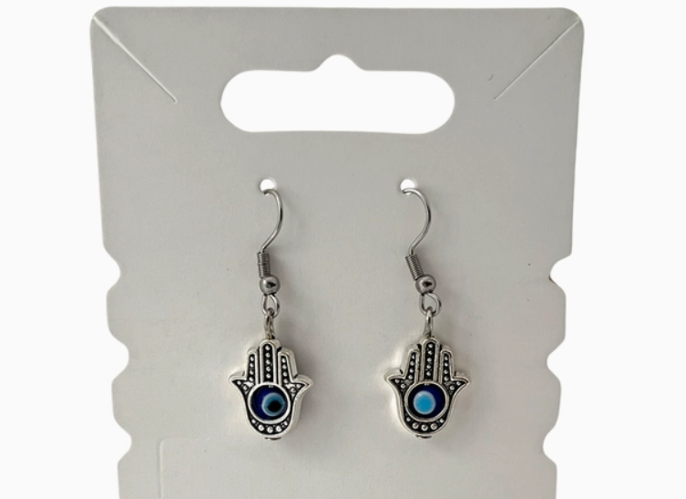 Hamsa Evil Eye Dangle Earrings