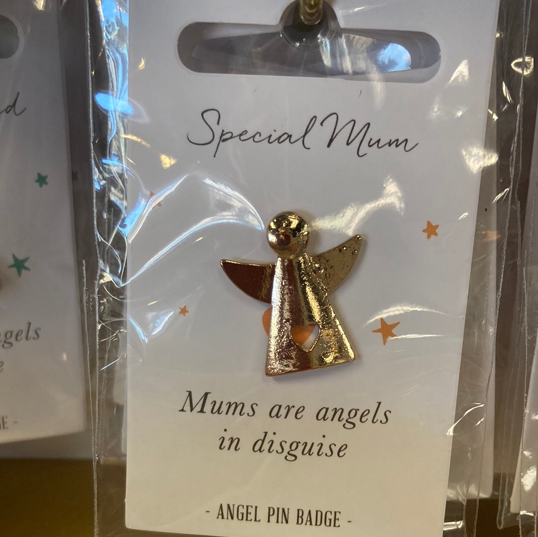 "Special Mum" Little Angel Sentiment Pin Badges