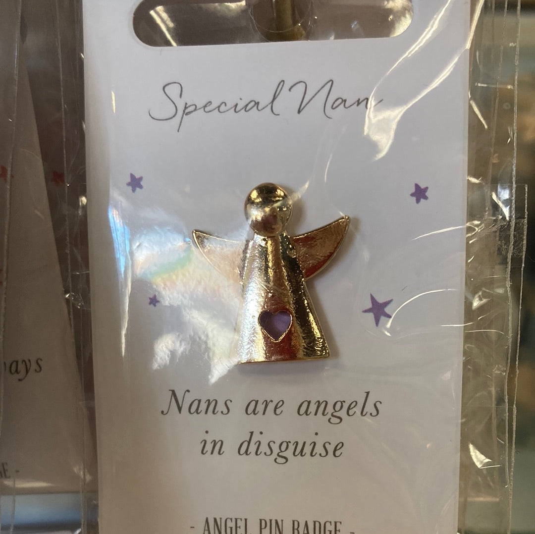 "Special Nan" Little Angel Sentiment Pin Badges