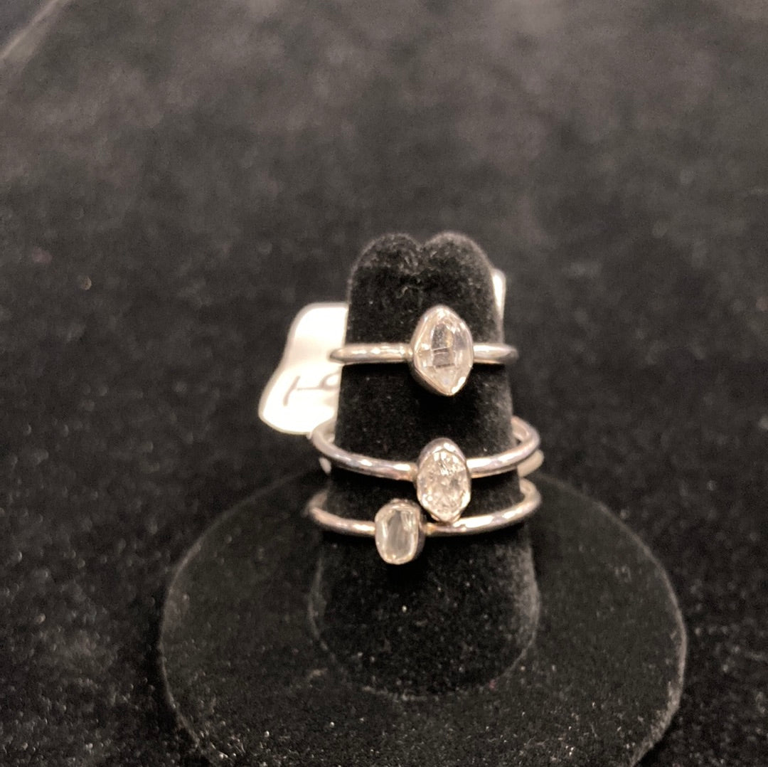 Herkimer Diamond Stackable Crystal Ring - Sterling Silver