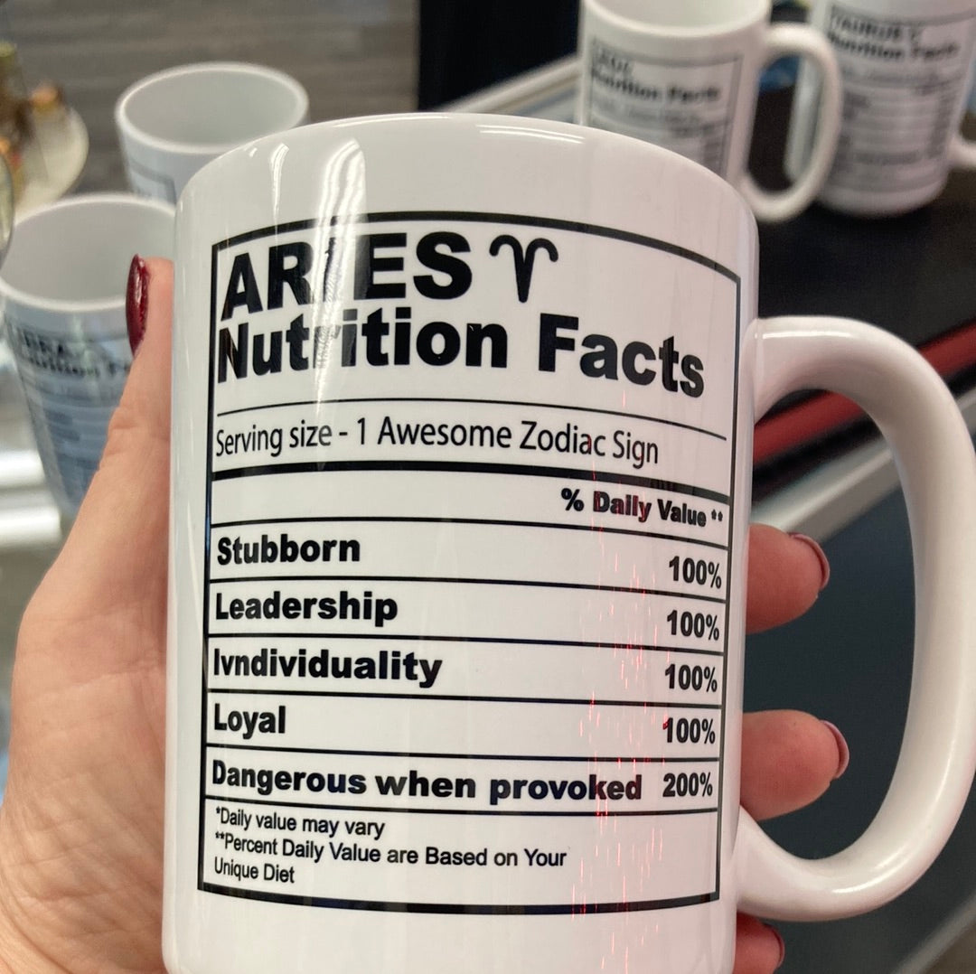 Aries Nutrition Zodiac Sign 15oz Mug