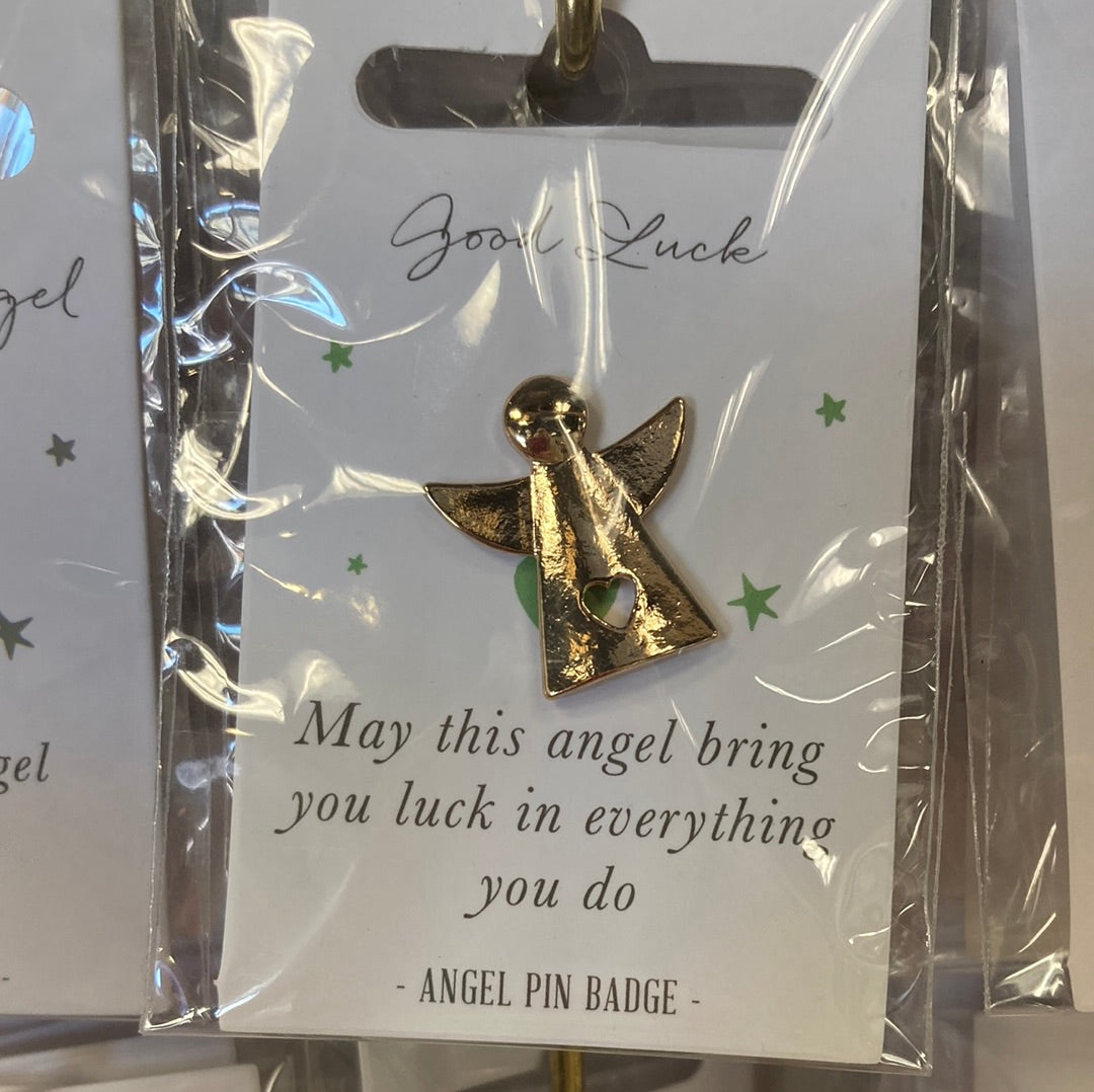 "Good Luck" Little Angel Sentiment Pin Badges