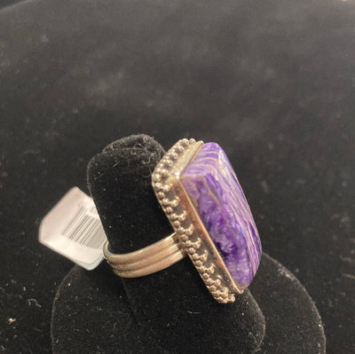 Charoite Sterling Silver Ring Size 6