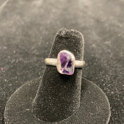 Raw Amethyst Ring Sterling Silver