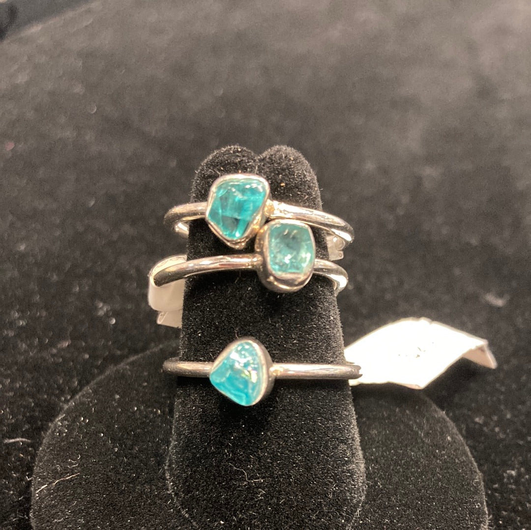 Apatite Stackable Ring - Sterling Silver