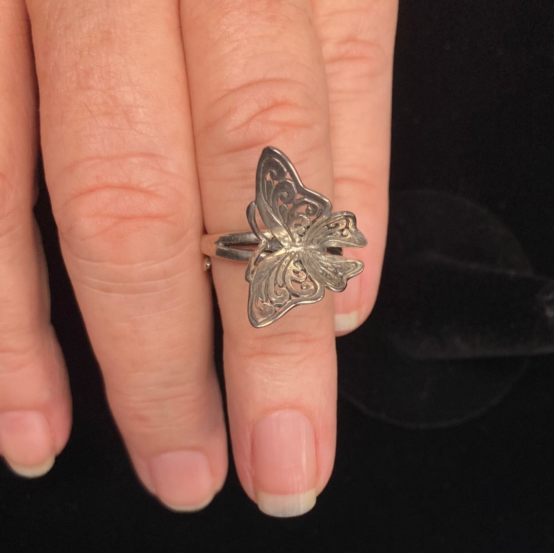 Mini Flying Butterfly Ring  Sterling Silver- AC73R
