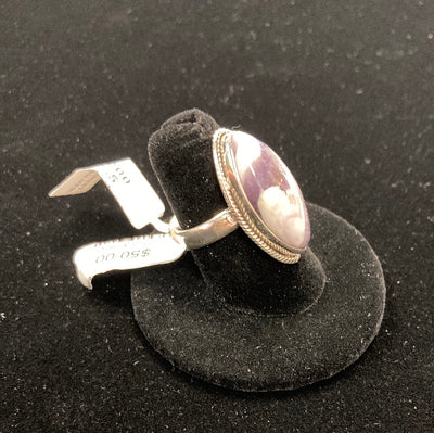 Chevron Amethyst Marquise Shape Ring Sterling Silver Size 7