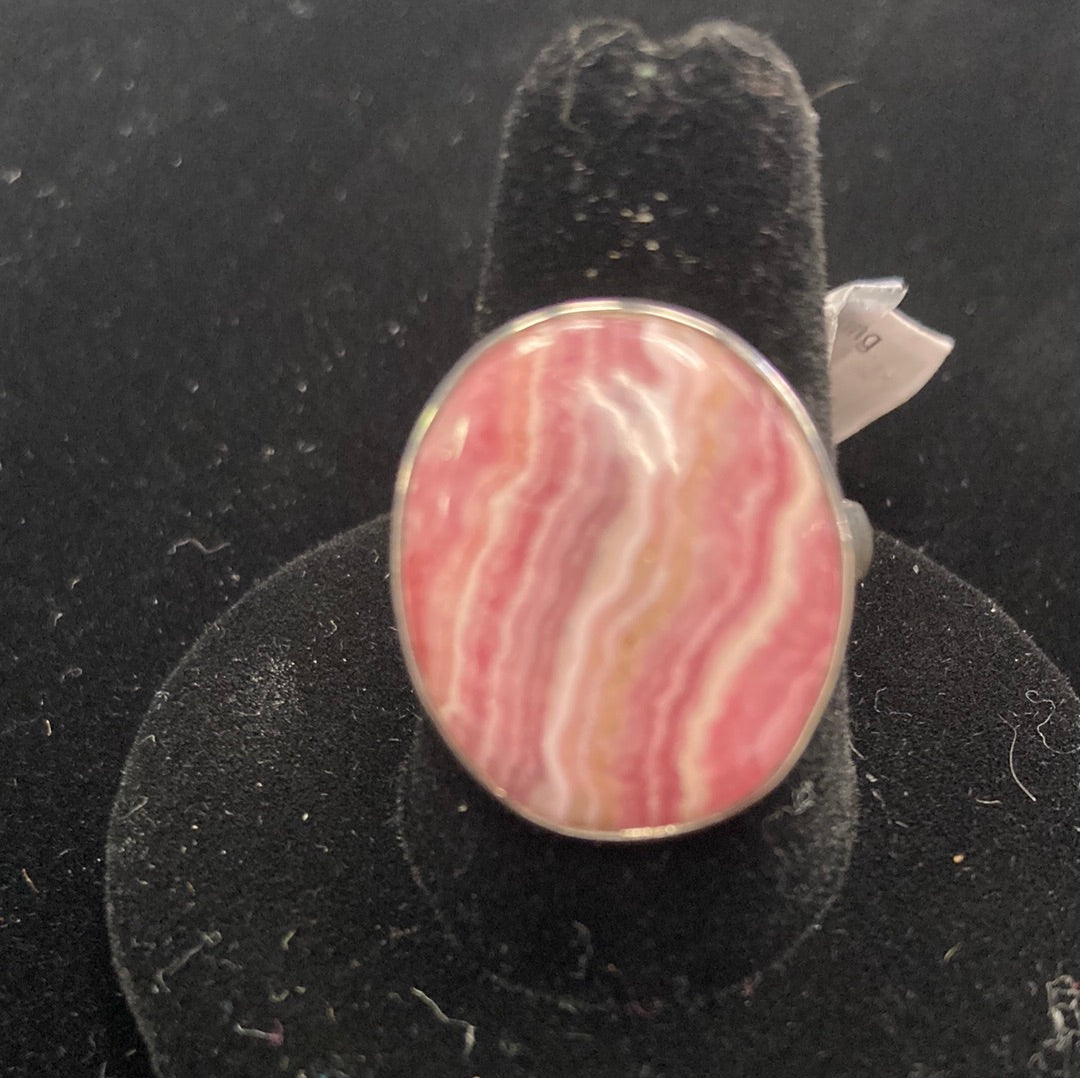 Rhodochrosite Sterling Silver Ring