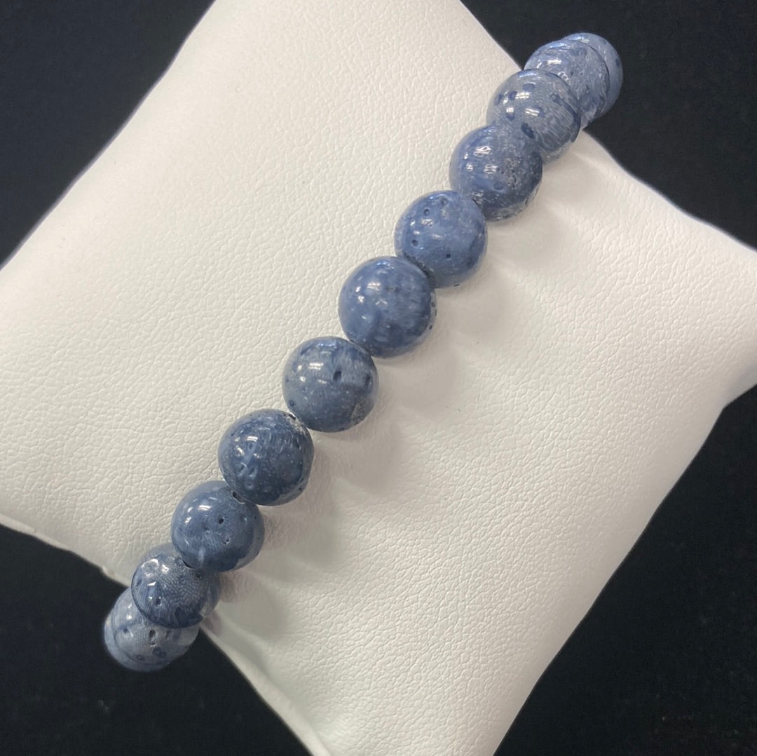 Blue Coral Bracelet 8mm