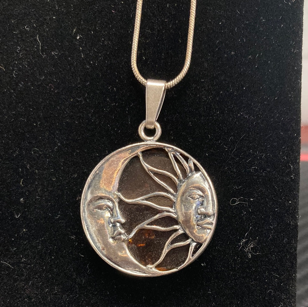 Sun/Moon Pendant Necklace