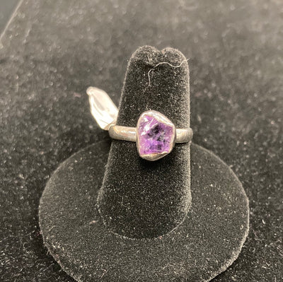 Raw Amethyst Ring Sterling Silver