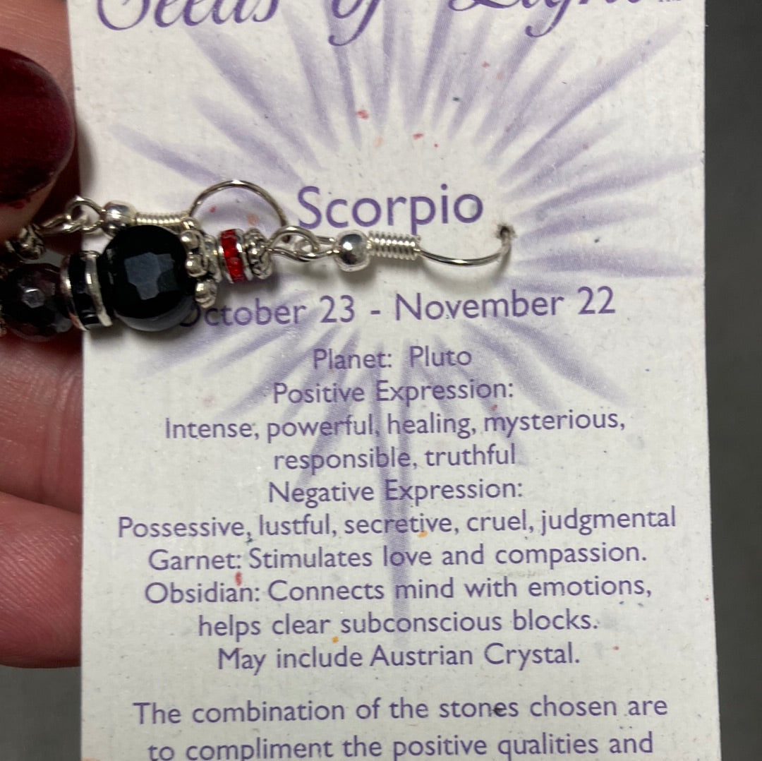 Scorpio Zodiac Earrings Seeds Of Light