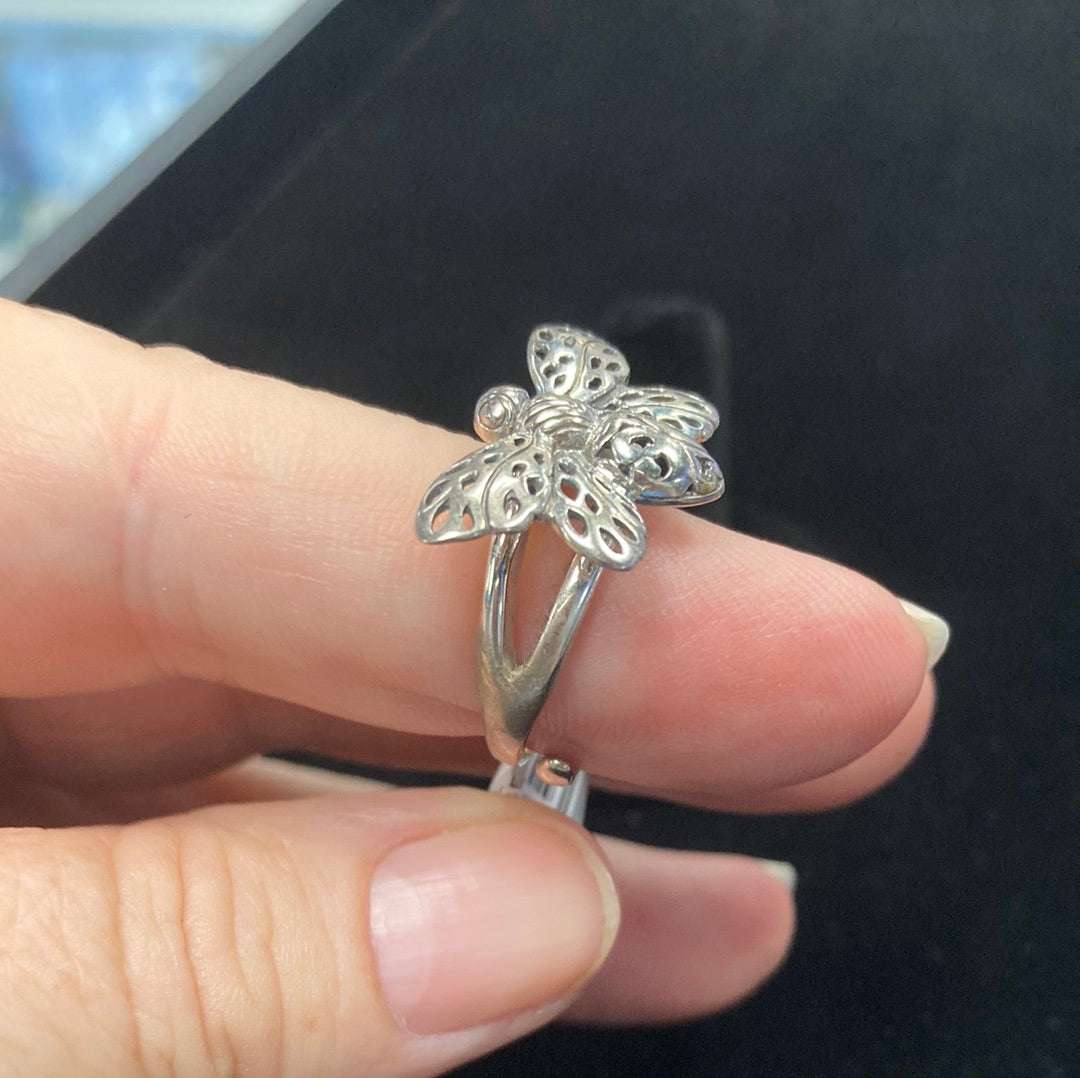 Butterfly - 4 Wing Sterling Silver Ring- AC56R