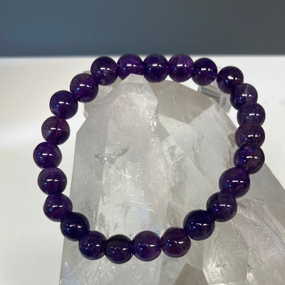 Amethyst 8mm- Beaded Bracelet