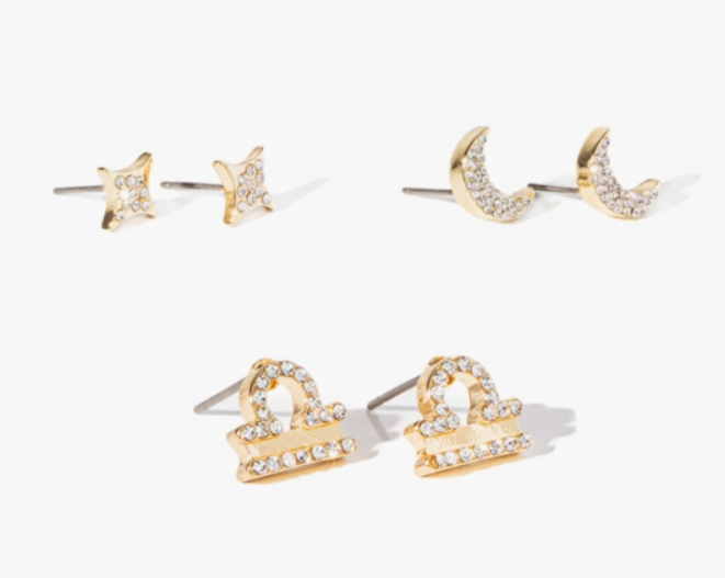 Libra Star Sign Mix & Match Post Earrings