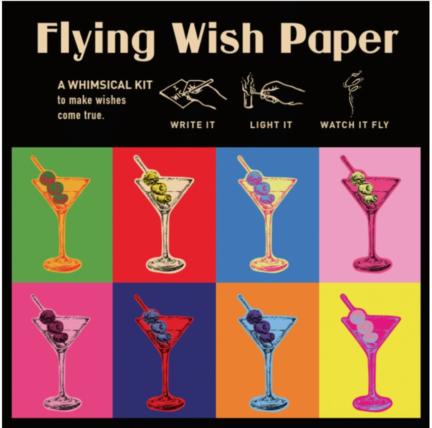 Martinis Flying Wish Papers - Write it, Light it, Watch It Fly!