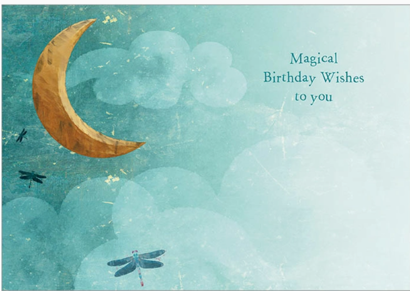 May You Touch Dragonflies Birthday/Greeting Card, Inside:  Magical Birthday Wishes To You