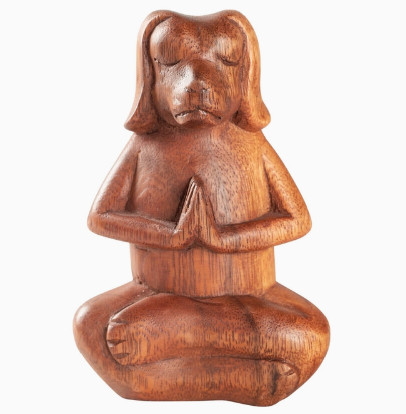 Meditating Dog - Wood