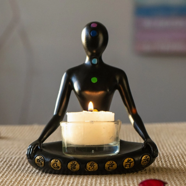 Meditational Chakra Yoga Candleholder