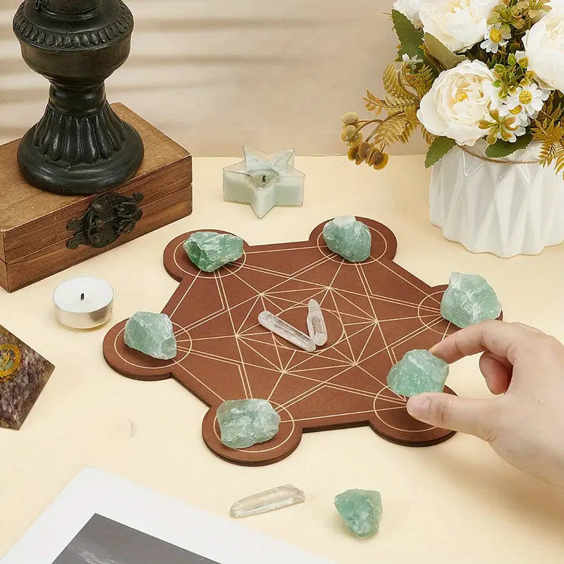 10" Metatron Cube Sacred Geometry Crystal Grid Board