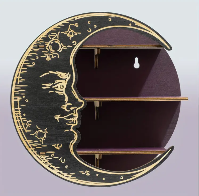 Moon Display Wood Shelf