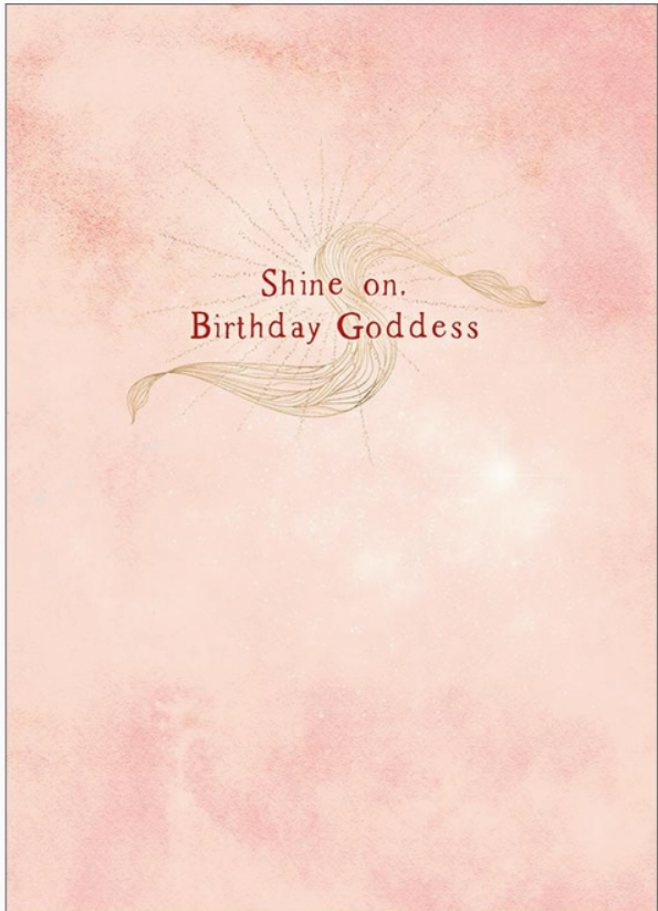 Moon Goddess Birthday/Greeting Card, Inside: Shine On Birthday Goddess