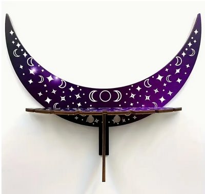 Triple Moon Crystal Shelf- Purple