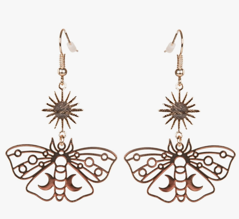 Moth Sun & Moon Earrings