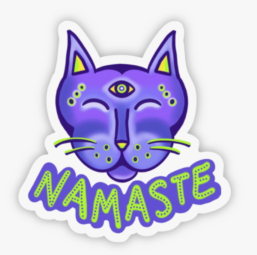 Namaste Cat Sticker