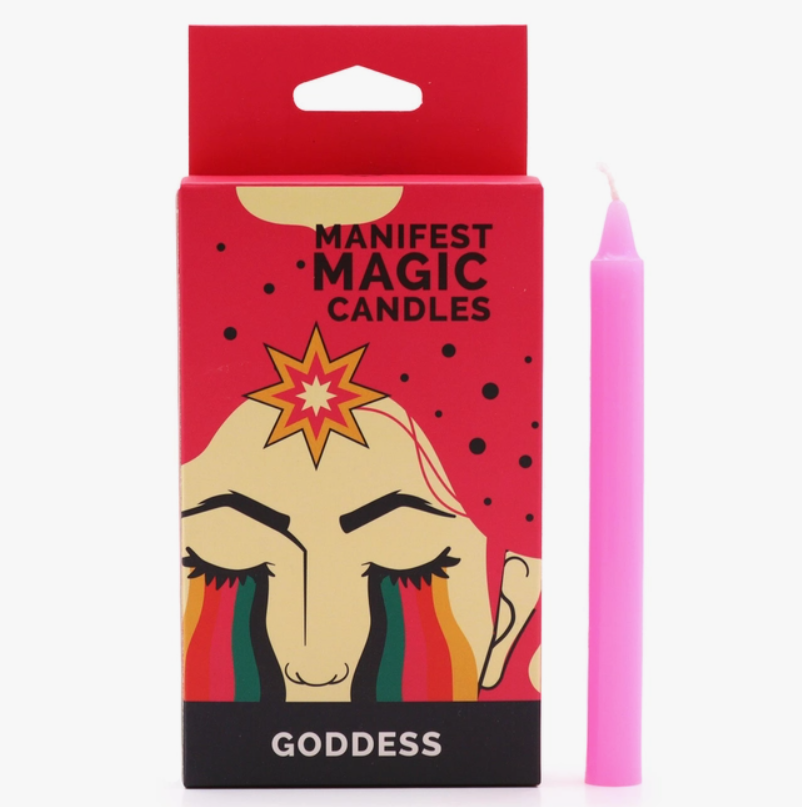 Pink Manifest Magic Goddess Spell Chime Candles -Small Taper