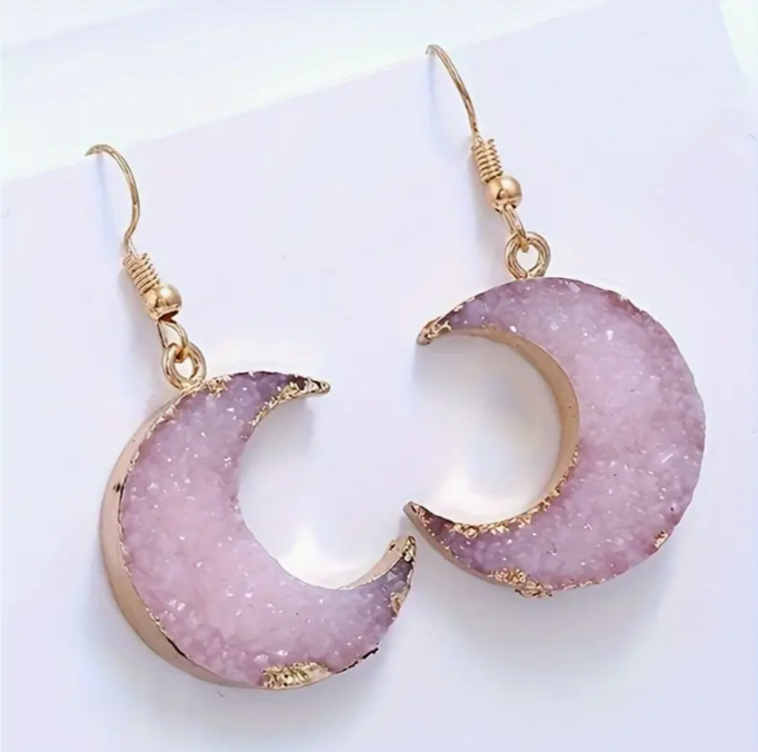 Pink Moon Dangle Earring