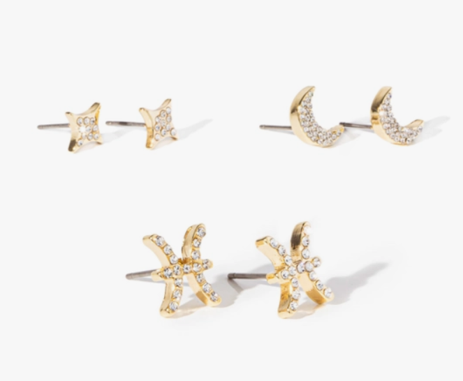 Pisces Star Sign Mix & Match Post Earrings