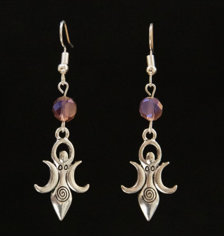 Purple Goddess Dangle Earrings