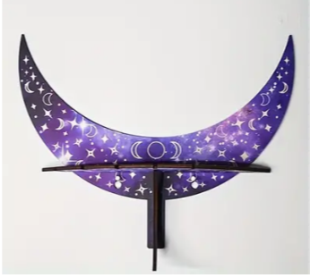 Triple Moon Crystal Shelf- Purple