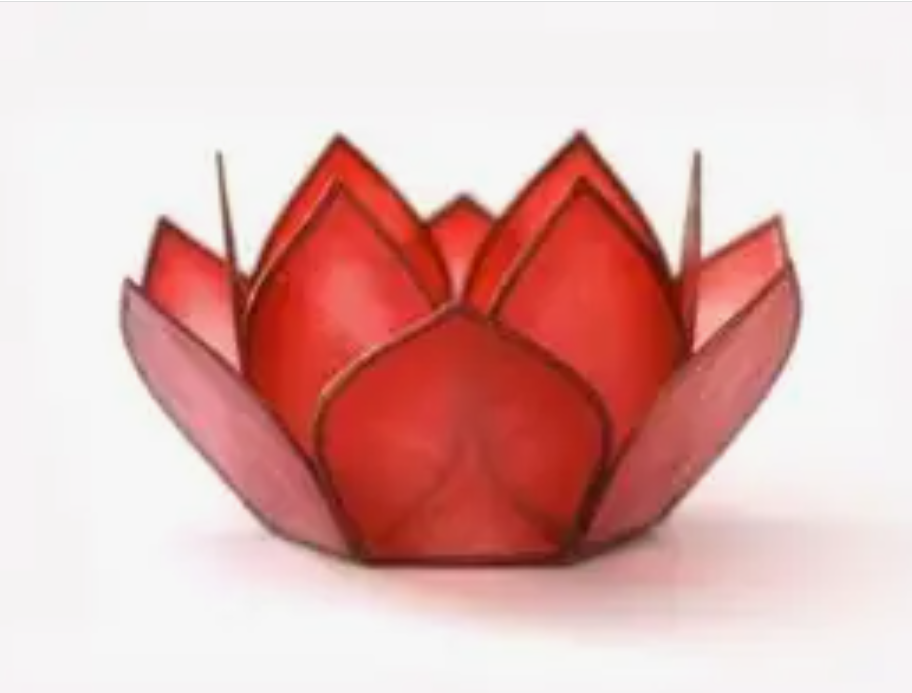 Red Capiz Shells Lotus Tea Light Holder (Root Chakra)