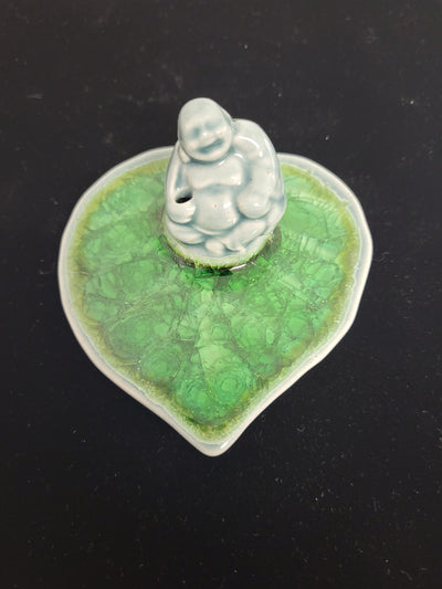 Buddha On Leaf Ceramic Ash Catcher