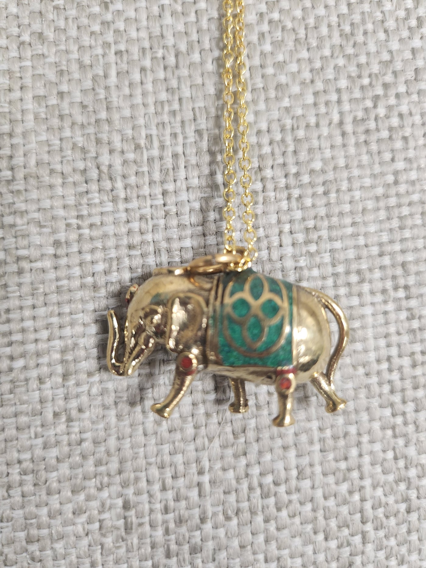 Elephant Necklace on Goldtone Chain