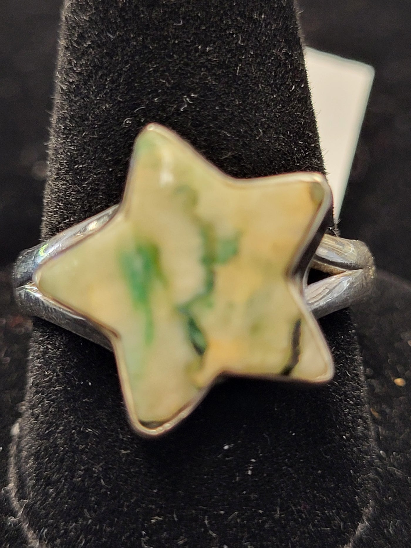 Mariposite Star Ring Sterling Silver Size 10