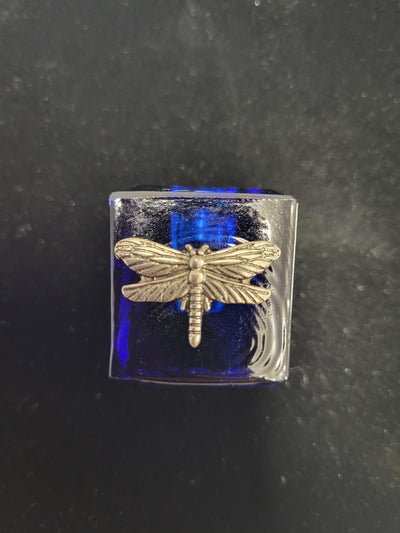 Dragonfly Mini Candle Holder -Glass