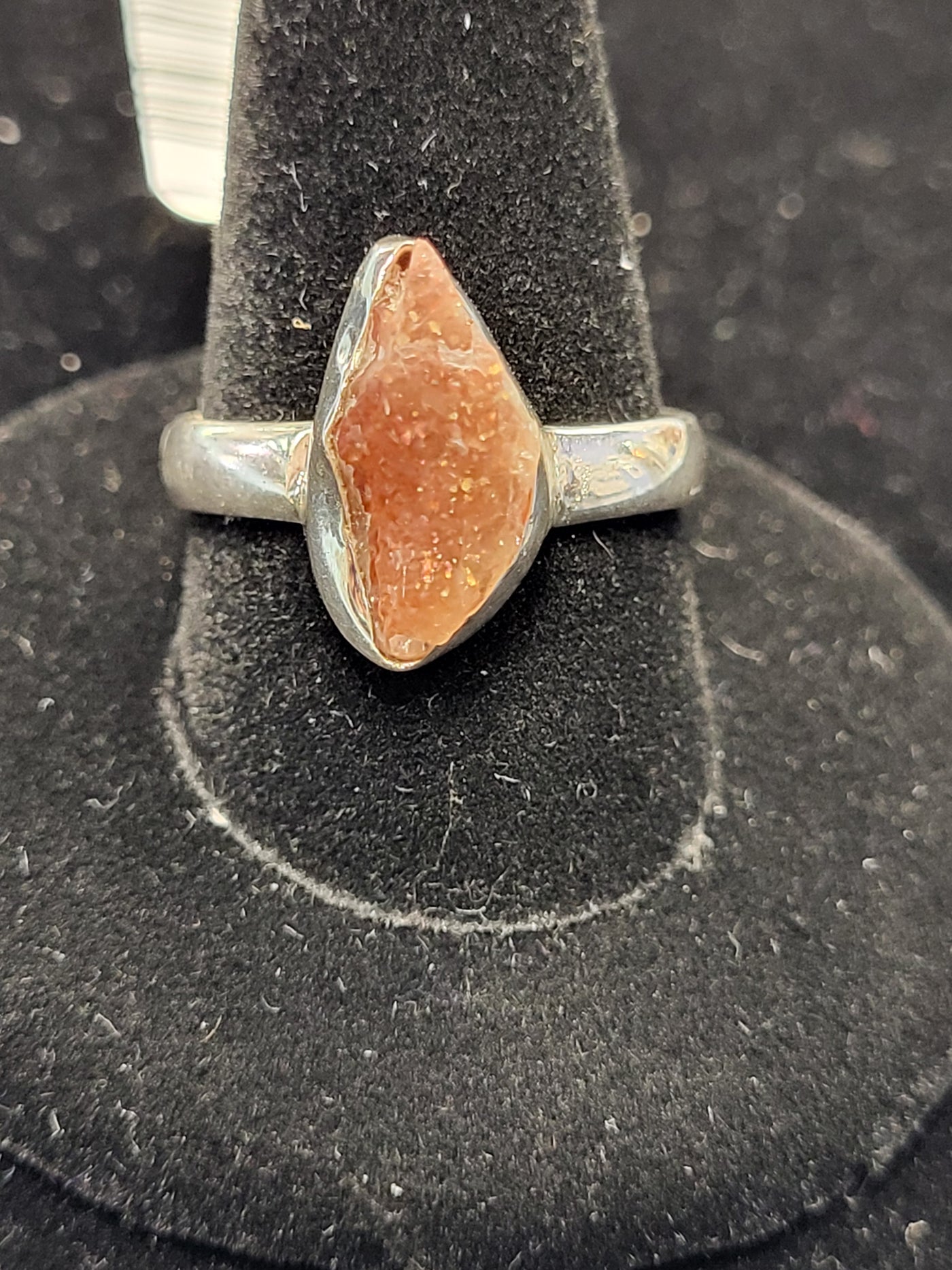 Sunstone Freeform Ring 925 Sterling Silver Size 9.5