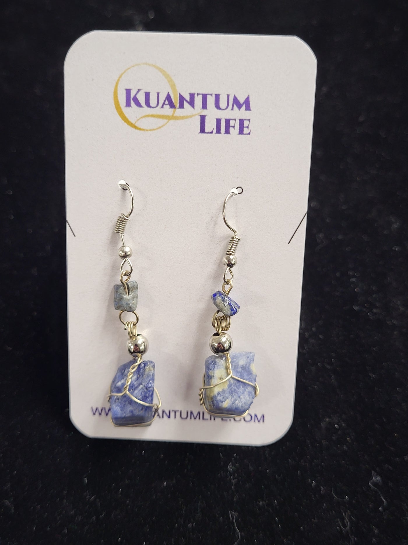 Lapis Lazuli Wire Wrap Earrings