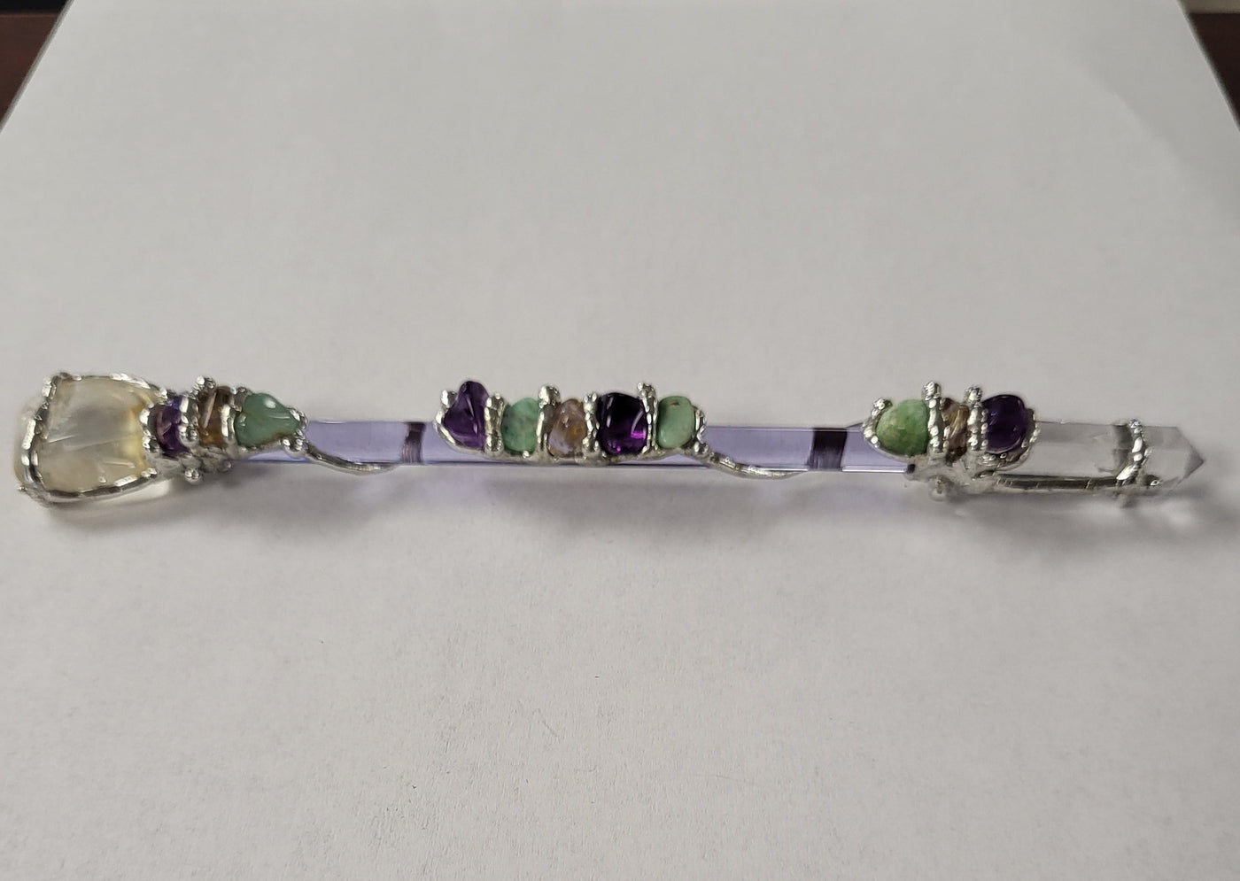 WELLBING Crystal Wand - Medium Amethyst Chrysoprase Citrine