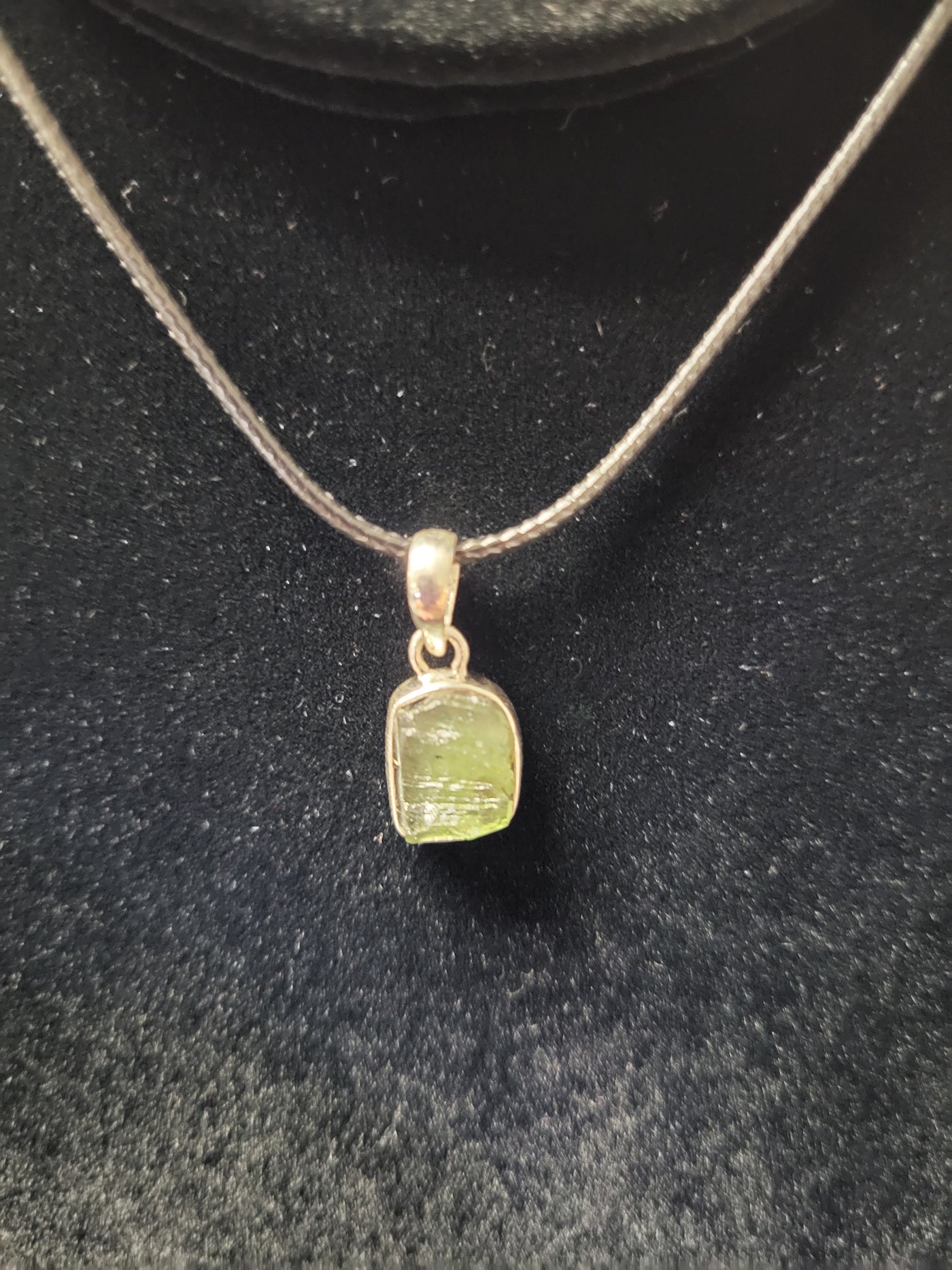 Moldavite Pendant Sterling Silver